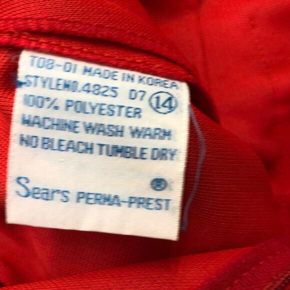 1970s Vintage Sears Perma Prest Red High Rise Sailor Mini Skirt Skort Medium - Picture 5 of 6